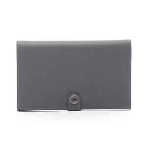 Hermes R.M.S Tutan Man Bi-fold Long Wallet, Leather, Evercolor, Men's, Gray
